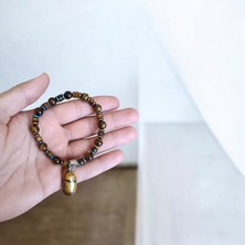 Mga Doğaltaş Kaplan Gözü Taşı Doğal Taş Bileklik Özel Komple Doğal Taş Bileklik