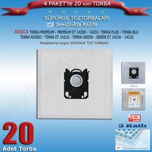 STT Arnica Terra Premium - Premium Et 14200 - 14231 - Terra Plus - Terra Blu - Terra Rosso - Terra Et 14210 - Terra Green - Green Et 14230 - 14232 Modellerine Uygun 20 Adet Süpürge Toz Torbası 202420