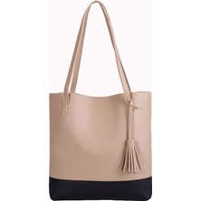Soou Bayan Tote Çanta Yüksek Kapasiteli Deri Kadın Omuz Çantası Püsküllü Handbags (Yurt Dışından)
