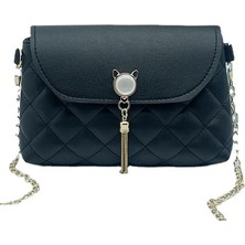 Soou Moda Bayanlar Crossbody Çanta Püsküllü Sling Çanta Baklava Omuz Çantası Kedi Deseni (Yurt Dışından)