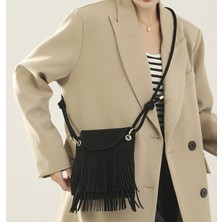 Soou Kadın Crossbody Çanta Püsküller Küçük Sling Çanta Bayan Deri Omuz Çantası Satchel (Yurt Dışından)
