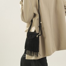 Soou Kadın Crossbody Çanta Püsküller Küçük Sling Çanta Bayan Deri Omuz Çantası Satchel (Yurt Dışından)