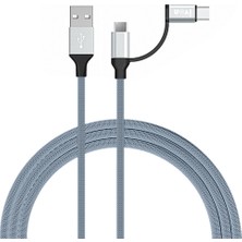 Seashell Digital 1m 2 4A Şarj Kablosu USB Type C+Mikro USB Veri Kablosu (Yurt Dışından)