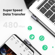 Seashell Digital 1 M USB C Tip C 90 Derece Sağ Açı Veri Kablosu Dizüstü Bilgisayar Akıllı Telefon Tablet İçin 100 W Pd Hızlı Şarj (Yurt Dışından)