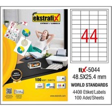 Ekstrafix Laser Etiket 48,5X25,4 Laser-Copy-Inkjet FIX-5044