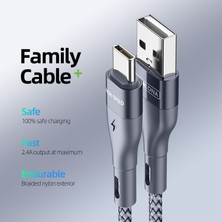 Forestl Digital iPhone 15 Serisi için 2 M Usb-A-Tip-C Telefon Şarj Kablosu Naylon Örgülü 480 Mbps Veri Kablosu (Yurt Dışından)