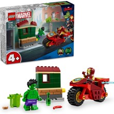 LEGO Marvel Motosikletli Iron Man ve Hulk 76287 - 4 Yaş ve Üzeri Süper Kahraman Sevenler Için Avengers Minifigürleri Içeren Yaratıcı Oyuncak Yapım Seti (68 Parça)