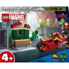 LEGO Marvel Motosikletli Iron Man ve Hulk 76287 - 4 Yaş ve Üzeri Süper Kahraman Sevenler Için Avengers Minifigürleri Içeren Yaratıcı Oyuncak Yapım Seti (68 Parça)