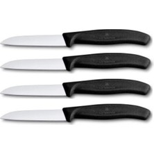 Victorinox 6.7403 Swissmade Siyah 4'lü 8cm Düz Soyma Bıçağı