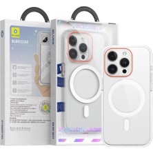 Blueo iPhone 15 Uyumlu Turuncu Ultra Clear Anti-Drop Magsafe Telefon Kılıfı