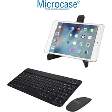 Microcase Xiaomi Redmi Pad Pro 12 Inch Uyumlu Tablet Çanta+Türkçe Bluetooth Klavye +Mouse+ Standı - Pembe AL4382