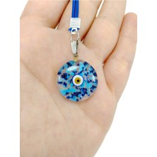 Biuti Murano Mavi Turkuaz Kırıntılı Nazar Boncuğu Araba Dikiz Ayna Süsü El Yapımı Lüks Cam Hediyelik