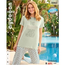 Intive Lingerie Aydoğan -This Princess Saves Herself- Yazılı Viskon Yazlık Pijama TAKIMI-240041