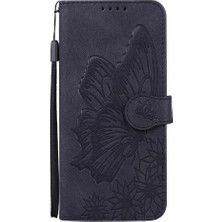 YH Market IPhone 16 Için Flip Case Büyük Kelebek Pu Deri Cüzdan Manyetik Closu (Yurt Dışından)