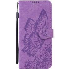 YH Market IPhone 16 Için Flip Case Büyük Kelebek Pu Deri Cüzdan Manyetik Closu (Yurt Dışından)