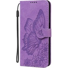 YH Market IPhone 16 Için Flip Case Büyük Kelebek Pu Deri Cüzdan Manyetik Closu (Yurt Dışından)