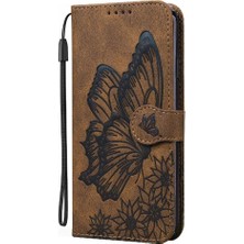 YH Market IPhone 16 Için Flip Case Büyük Kelebek Pu Deri Cüzdan Manyetik Closu (Yurt Dışından)