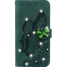 YH Market Xiaomi Redmi Için Flip Case 13 4g Büyük Kelebek ile Elmas Deri ile (Yurt Dışından)