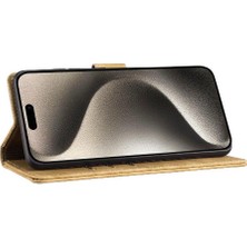 YH Market IPhone 16 Için Flip Case Pro Kabartmalı Sevimli Kedi Cüzdan Kılıf Tutucu Kapak (Yurt Dışından)