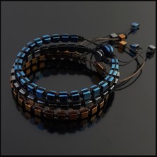Seven Art Jewelry Doğal Taş Bileklik, 3'lü Set Hematit Bileklik,erkek Bileklik, Kadın Bileklik