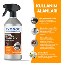 Evonox Clean Ultra Güçlü Mutfak Yüzey Temizleyici ve Yağ Sökücü Limon Kokulu Sprey 750 ml