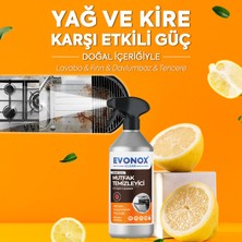 Evonox Clean Ultra Güçlü Mutfak Yüzey Temizleyici ve Yağ Sökücü Limon Kokulu Sprey 750 ml