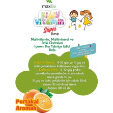 Maxiliv Kiddy Vitamin Süper Şurup 150ml | Multivitamin, Multimineral Ve Bitki Ekstraktları İçeren Şurup | 4+ yaş