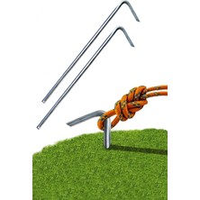 KAŞIKBEY Kamp Çadırı Kazığı Bahçe Tente Gölgelik Şemsiye Sabitleme Kazıkları Metal 20 cm 4 Adet