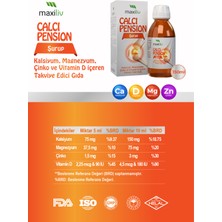 Maxiliv Calcipension Şurup 150 ml | Kalsiyum, Magnezyum, Çinko ve D Vitamini İçeren Takviye Edici Gıda | 4+ Yaş 