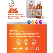 Maxiliv Calcipension Şurup 150 ml | Kalsiyum, Magnezyum, Çinko ve D Vitamini İçeren Takviye Edici Gıda | 4+ Yaş 