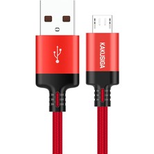 4U Sky 2.8A Usb-A'dan Mikro Alüminyum Alaşımlı Konektöre Şarj Kablosu Veri Kablosu-Kırmızı (Yurt Dışından)