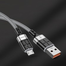 4U Sky 1.2m Şarj Veri Kablosu Mikro USB Telefon Örgülü Naylon Kablo-Kırmızı (Yurt Dışından)