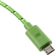 4U Sky Yeşil 2m Naylon Dokuma Microusb V8 Veri Şarj Kablosu Samsung Htc Lg Nokia Sony Vb Için (Yurt Dışından)