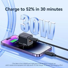 4U Sky 3m Type-C'den Lightning'e 30W Hızlı Şarj Kablosu 480MBPS Veri Kablosu - Beyaz (Yurt Dışından)