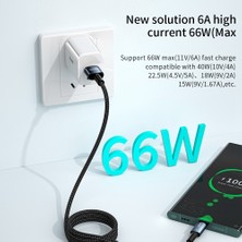 4U Sky 3m Süper Uzun Şarj Kablosu Dolaşmayan Usb'den Tip C'ye 6A Hızlı Şarj 480MBPS Iletim Veri Kablosu (Yurt Dışından)