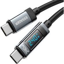 4U Sky 240W Dijital Ekran Hızlı Şarj Veri Kablosu 1m Type-C'den Type-C'ye Şarj Kablosu (Yurt Dışından)