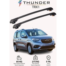 Thunder Opel Combo Lıfe 2019-SONRASI Trx1 Thunder Carrier Kilitli Ara Atkı Taşıyıcı Tavan Barı Gri