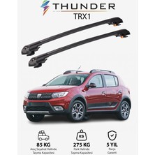 Thunder Dacıa Sandero Stepway 2013-2020 Trx1 Thunder Carrier Kilitli Ara Atkı Taşıyıcı Tavan Barı Siyah