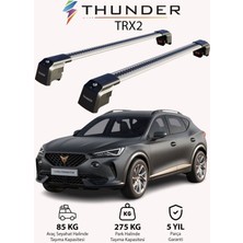 Thunder Cupra Formentor 2020-SONRASI Trx2 Thunder Carrier Kilitli Ara Atkı Taşıyıcı Tavan Barı Gri