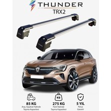 Thunder Renault Austral 2022-SONRASI Trx2 Thunder Carrier Kilitli Ara Atkı Taşıyıcı Tavan Barı Gri