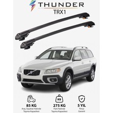Thunder Volvo XC70 2000-2008 Trx1 Thunder Carrier Kilitli Ara Atkı Taşıyıcı Tavan Barı Gri