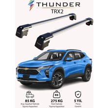 Thunder Chevrolet Trax 2013-SONRASI Trx2 Thunder Carrier Kilitli Ara Atkı Taşıyıcı Tavan Barı Gri