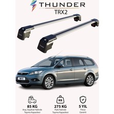 Thunder Ford Focus Estate 2011-2018 Trx2 Thunder Carrier Kilitli Ara Atkı Taşıyıcı Tavan Barı Gri