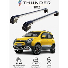 Thunder Fıat Panda Cross  2011-SONRASI Trx2 Thunder Carrier Kilitli Ara Atkı Taşıyıcı Tavan Barı Gri