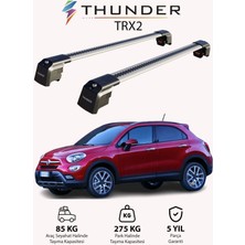 Thunder Fıat 500X 2014-SONRASI Trx2 Thunder Carrier Kilitli Ara Atkı Taşıyıcı Tavan Barı Gri