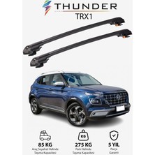 Thunder Hyundaı Venue 2020-SONRASI Trx1 Thunder Carrier Kilitli Ara Atkı Taşıyıcı Tavan Barı Gri