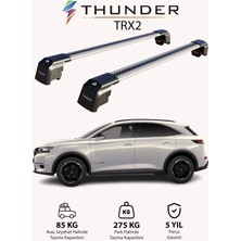 Thunder Ds Auto Ds 7 Crossback 2018-SONRASI Trx2 Thunder Carrier Kilitli Ara Atkı Taşıyıcı Tavan Barı Gri