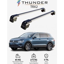 Thunder Volkswagen Tıguan Allspace 2018-SONRASI Trx2 Thunder Carrier Kilitli Ara Atkı Taşıyıcı Tavan Bar Gri