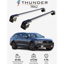 Thunder Volvo XC40 2018-SONRASI Trx2 Thunder Carrier Kilitli Ara Atkı Taşıyıcı Tavan Barı Gri