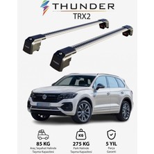 Thunder Volkswagen Touareg 2019-SONRASI Trx2 Thunder Carrier Kilitli Ara Atkı Taşıyıcı Tavan Barı Gri
